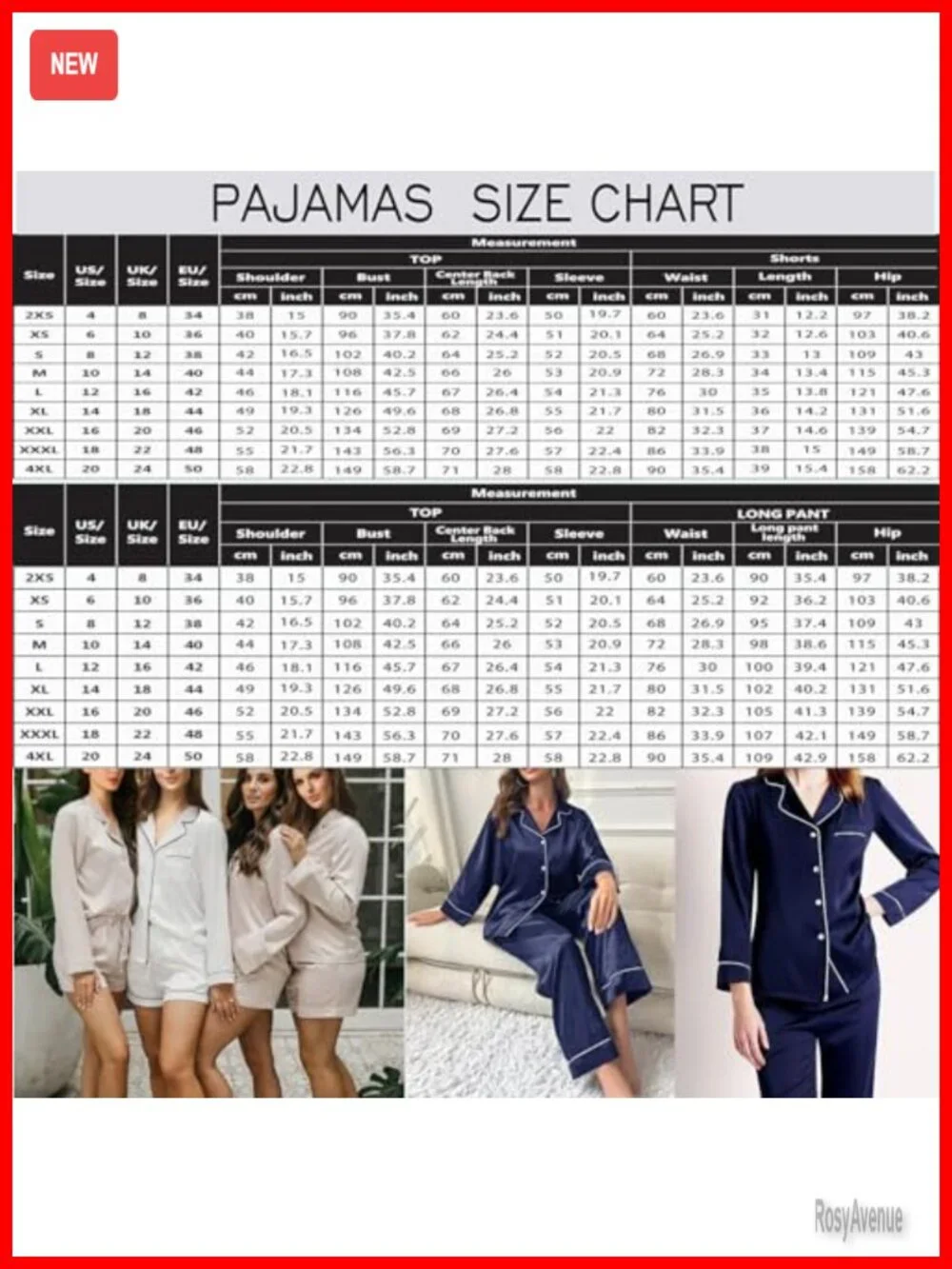 5 Piece Womens Silk Satin Pajama Set Button Down Pjs Set Loungewear Sleepwear